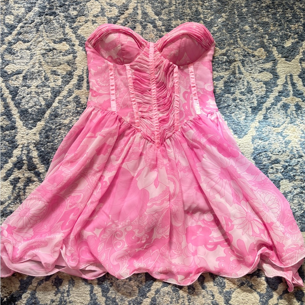 ASOS pink corset dress